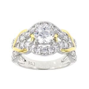 Bella Luce 2.92ctw Sterling Silver and 18k yellow gold and silver ring size